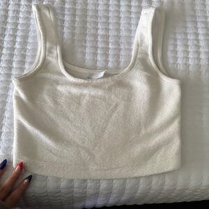 Altar'd State White Fitted Crop Tank Top Swim